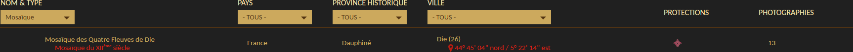 Liste avec filtres