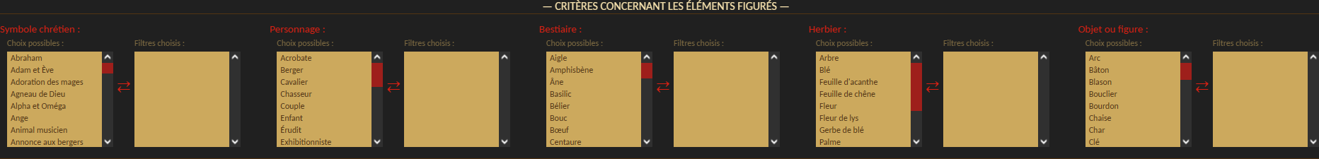 Filtre, section éléments figurés